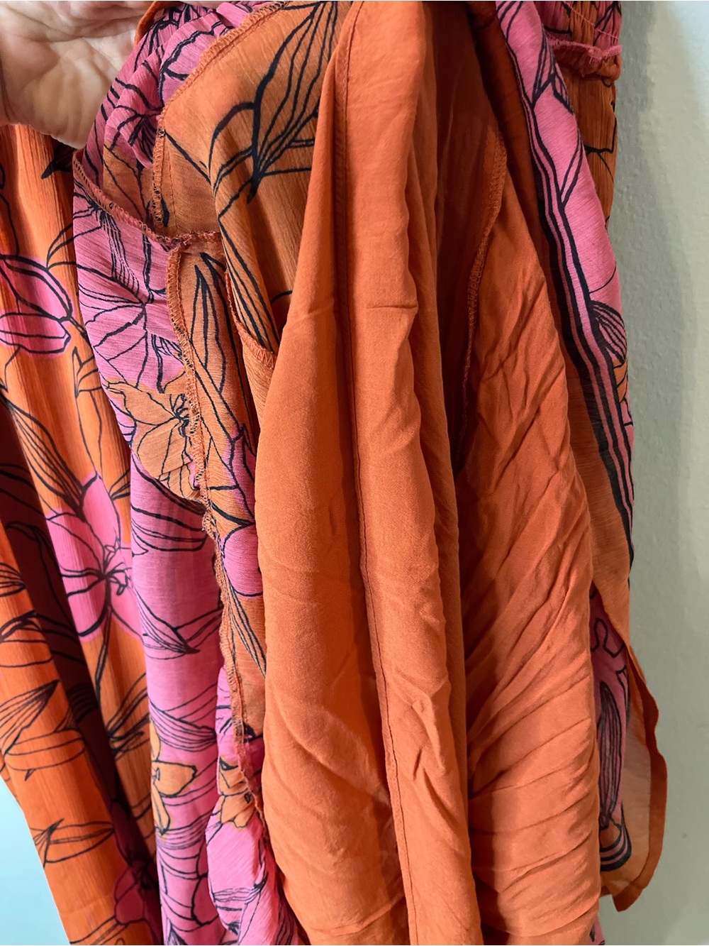 Vibrant Orange & Pink Floral Maxi Skirt - Picture 5 of 8